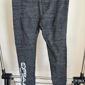 Gray Fleece-Lined Athletic Leggings